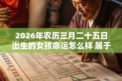 2026年农历三月二十五日出生的女孩命运怎么样 属于什么命
