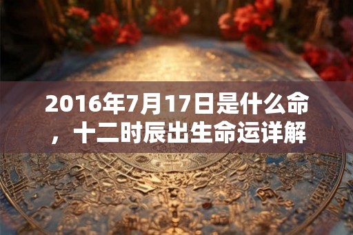 2016年7月17日是什么命,十二时辰出生命运详解 2016年7月17日是什么命,十二时辰出生命运详解