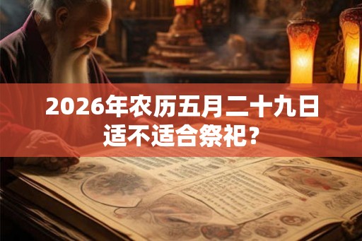 2026年农历五月二十九日适不适合祭祀？