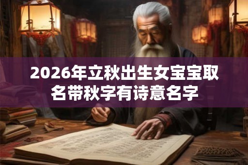 2026年立秋出生女宝宝取名带秋字有诗意名字