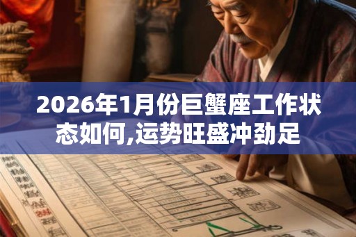 2026年1月份巨蟹座工作状态如何,运势旺盛冲劲足
