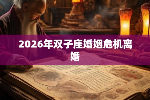 2026年双子座婚姻危机离婚