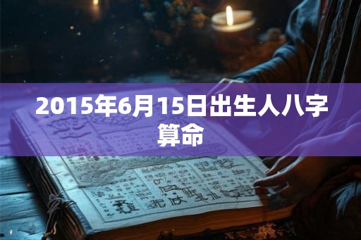 2015年6月15日出生人八字算命