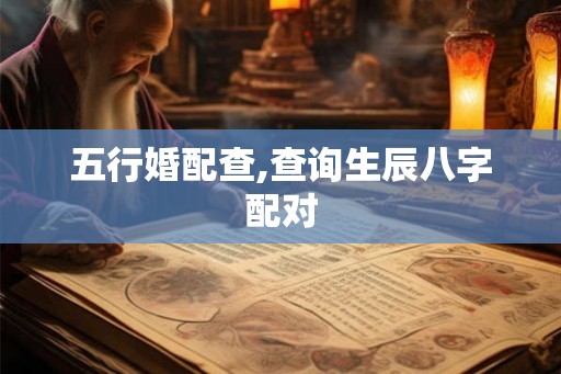 五行婚配查,查询生辰八字配对