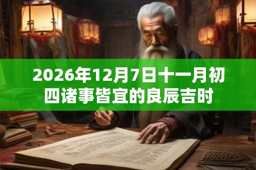 2026年12月7日十一月初四诸事皆宜的良辰吉时