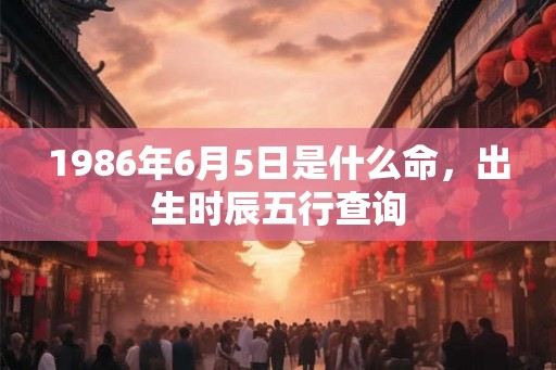 1986年6月5日是什么命，出生时辰五行查询