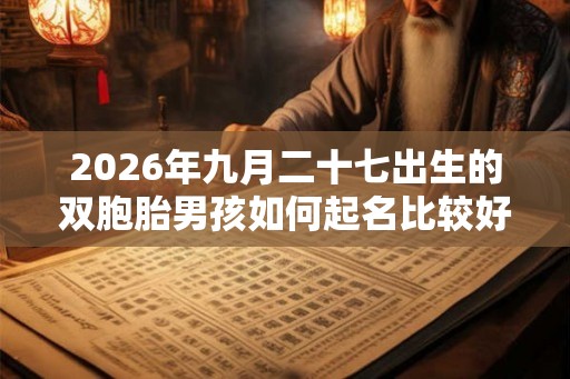 2026年九月二十七出生的双胞胎男孩如何起名比较好,五行属什么 2026年九月二十七出生的双胞胎男孩如何起名比较好,五行属什么