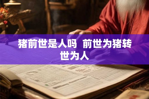 猪前世是人吗  前世为猪转世为人