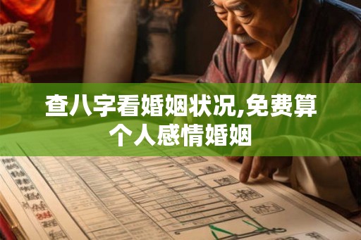 查八字看婚姻状况,免费算个人感情婚姻