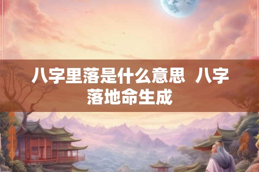 八字里落是什么意思  八字落地命生成