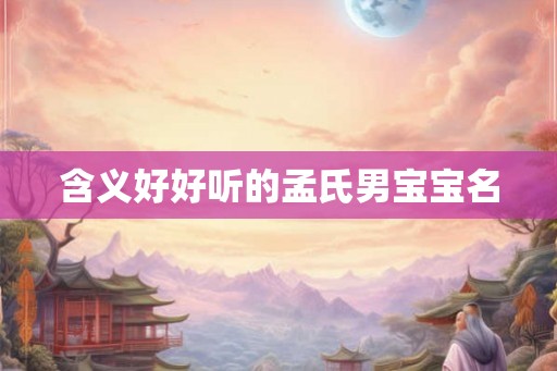 含义好好听的孟氏男宝宝名