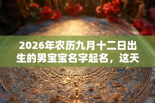 2026年农历九月十二日出生的男宝宝名字起名，这天黄历如何？