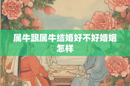 属牛跟属牛结婚好不好婚姻怎样