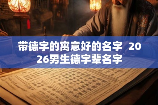 带德字的寓意好的名字  2026男生德字辈名字