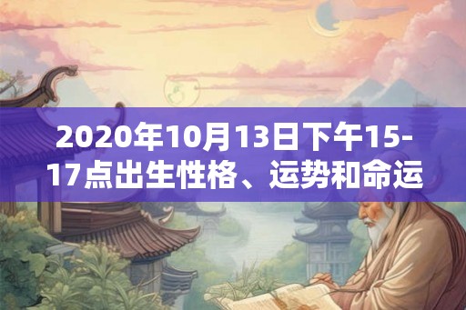 2020年10月13日下午15-17点出生性格、运势和命运