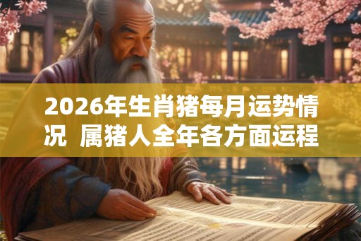 2026年生肖猪每月运势情况  属猪人全年各方面运程好不好