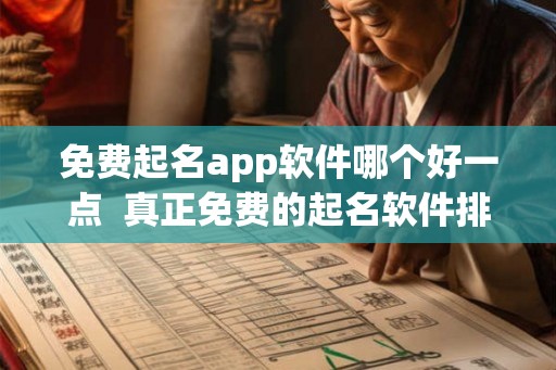 免费起名app软件哪个好一点  真正免费的起名软件排行榜