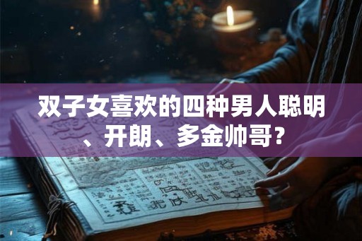双子女喜欢的四种男人聪明、开朗、多金帅哥？