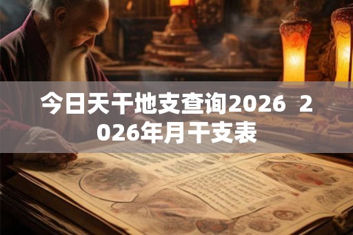 今日天干地支查询2026 2026年月干支表 今日天干地支查询2026 2026年月干支表