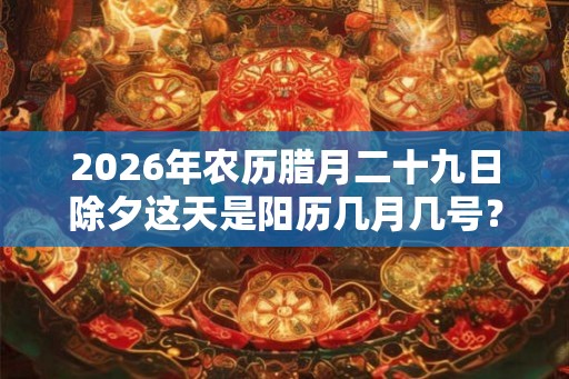 2026年农历腊月二十九日除夕这天是阳历几月几号？