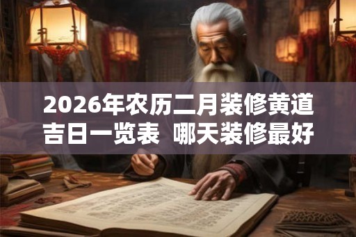 2026年农历二月装修黄道吉日一览表 哪天装修最好 2026年农历二月装修黄道吉日一览表 哪天装修最好