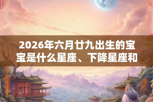 2026年六月廿九出生的宝宝是什么星座、下降星座和上升星座