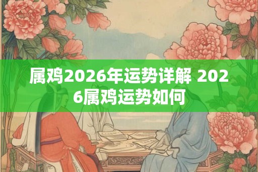 属鸡2026年运势详解 2026属鸡运势如何