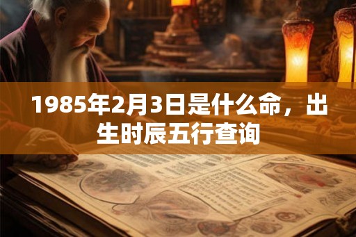 1985年2月3日是什么命，出生时辰五行查询