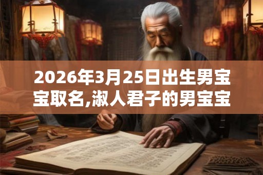 2026年3月25日出生男宝宝取名,淑人君子的男宝宝名字