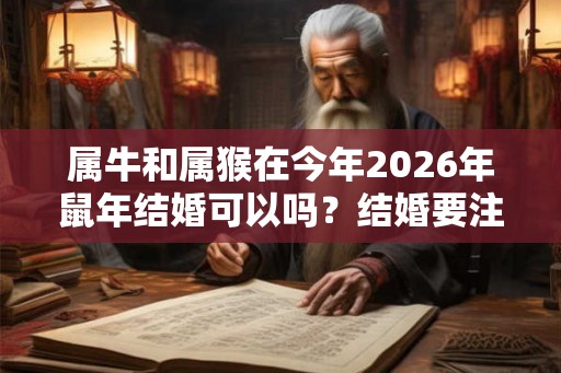 属牛和属猴在今年2026年鼠年结婚可以吗？结婚要注意什么？