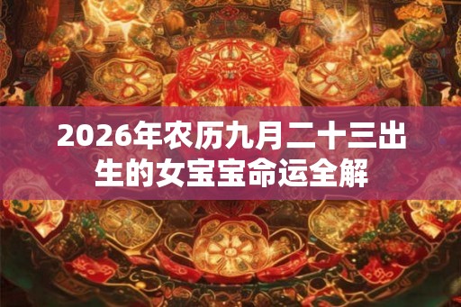 2026年农历九月二十三出生的女宝宝命运全解