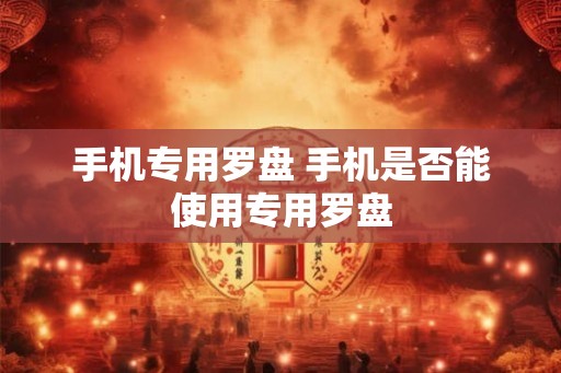手机专用罗盘 手机是否能使用专用罗盘