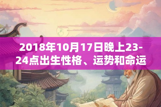 2018年10月17日晚上23-24点出生性格、运势和命运 2018年10月17日晚上23-24点出生性格、运势和命运