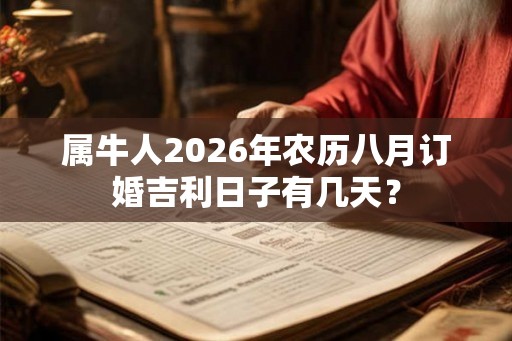 属牛人2026年农历八月订婚吉利日子有几天？