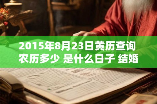 2015年8月23日黄历查询 农历多少 是什么日子 结婚吉时