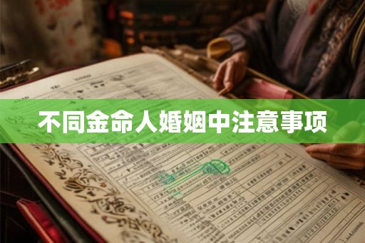 不同金命人婚姻中注意事项