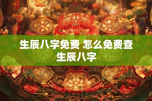 生辰八字免费 怎么免费查生辰八字