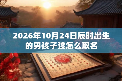 2026年10月24日辰时出生的男孩子该怎么取名