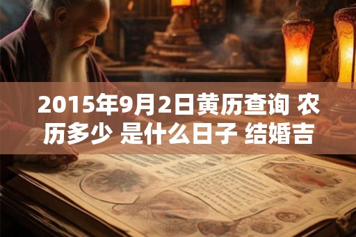 2015年9月2日黄历查询 农历多少 是什么日子 结婚吉时