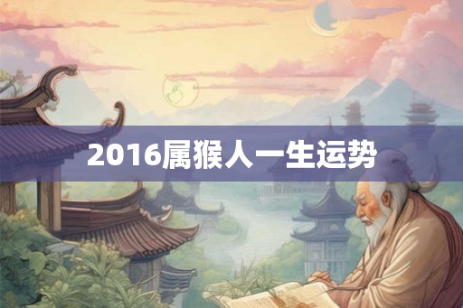 2016属猴人一生运势