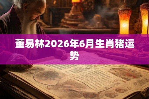 董易林2026年6月生肖猪运势