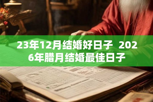 23年12月结婚好日子 2026年腊月结婚最佳日子 23年12月结婚好日子 2026年腊月结婚最佳日子