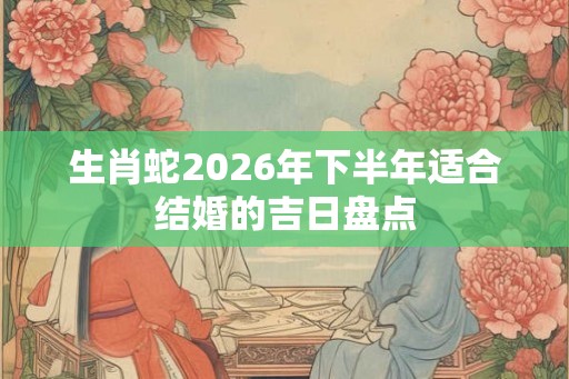 生肖蛇2026年下半年适合结婚的吉日盘点 生肖蛇2026年下半年适合结婚的吉日盘点