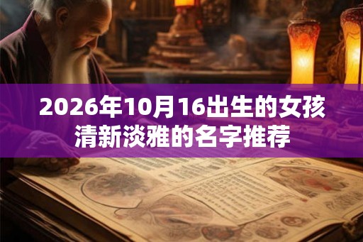 2026年10月16出生的女孩清新淡雅的名字推荐