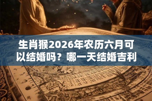 生肖猴2026年农历六月可以结婚吗?哪一天结婚吉利? 生肖猴2026年农历六月可以结婚吗?哪一天结婚吉利?