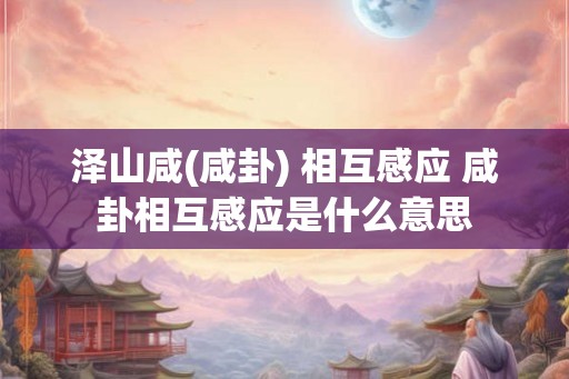泽山咸(咸卦) 相互感应 咸卦相互感应是什么意思