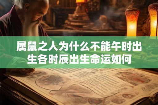 属鼠之人为什么不能午时出生各时辰出生命运如何