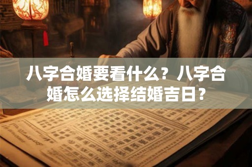 八字合婚要看什么？八字合婚怎么选择结婚吉日？
