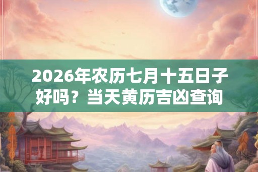 2026年农历七月十五日子好吗？当天黄历吉凶查询