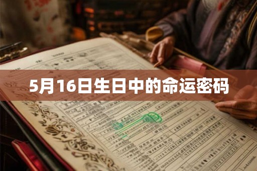 5月16日生日中的命运密码